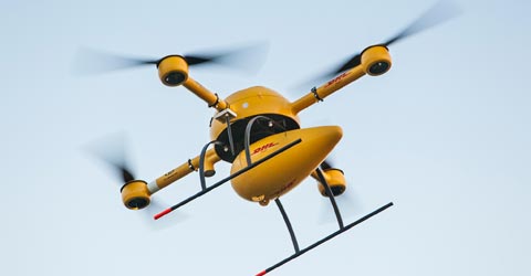 DHL begins drone delivery of parcels by ‘parcelcopter’ DHL begins drone delivery of parcels by ‘parcelcopter’