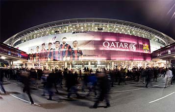 Qatar Airways new branding graces Camp Nou stadium