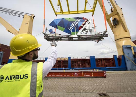 DHL transports first aircraft components for Airbus