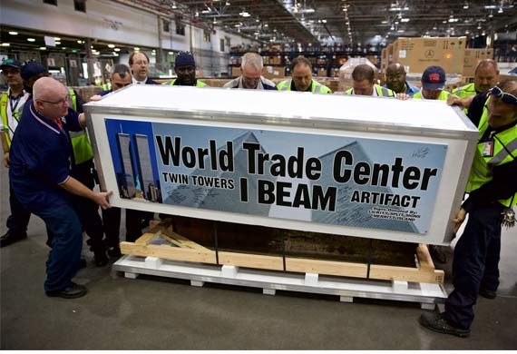 AA Cargo transports World Trade Center beam to memorial site AA Cargo transports World Trade Center beam to memorial site