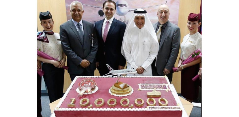 Qatar Airways becomes the first airline to pass10 million fan mark on Facebook