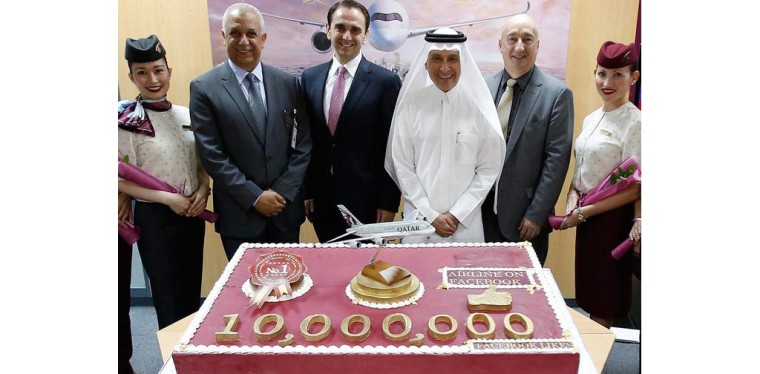 Qatar Airways becomes the first airline to pass10 million fan mark on Facebook Qatar Airways becomes the first airline to pass10 million fan mark on Facebook