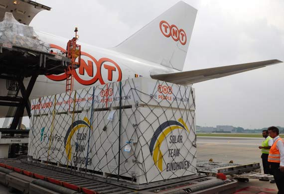 TNT delivers solar car to Australia ahead of World Solar Challenge TNT delivers solar car to Australia ahead of World Solar Challenge