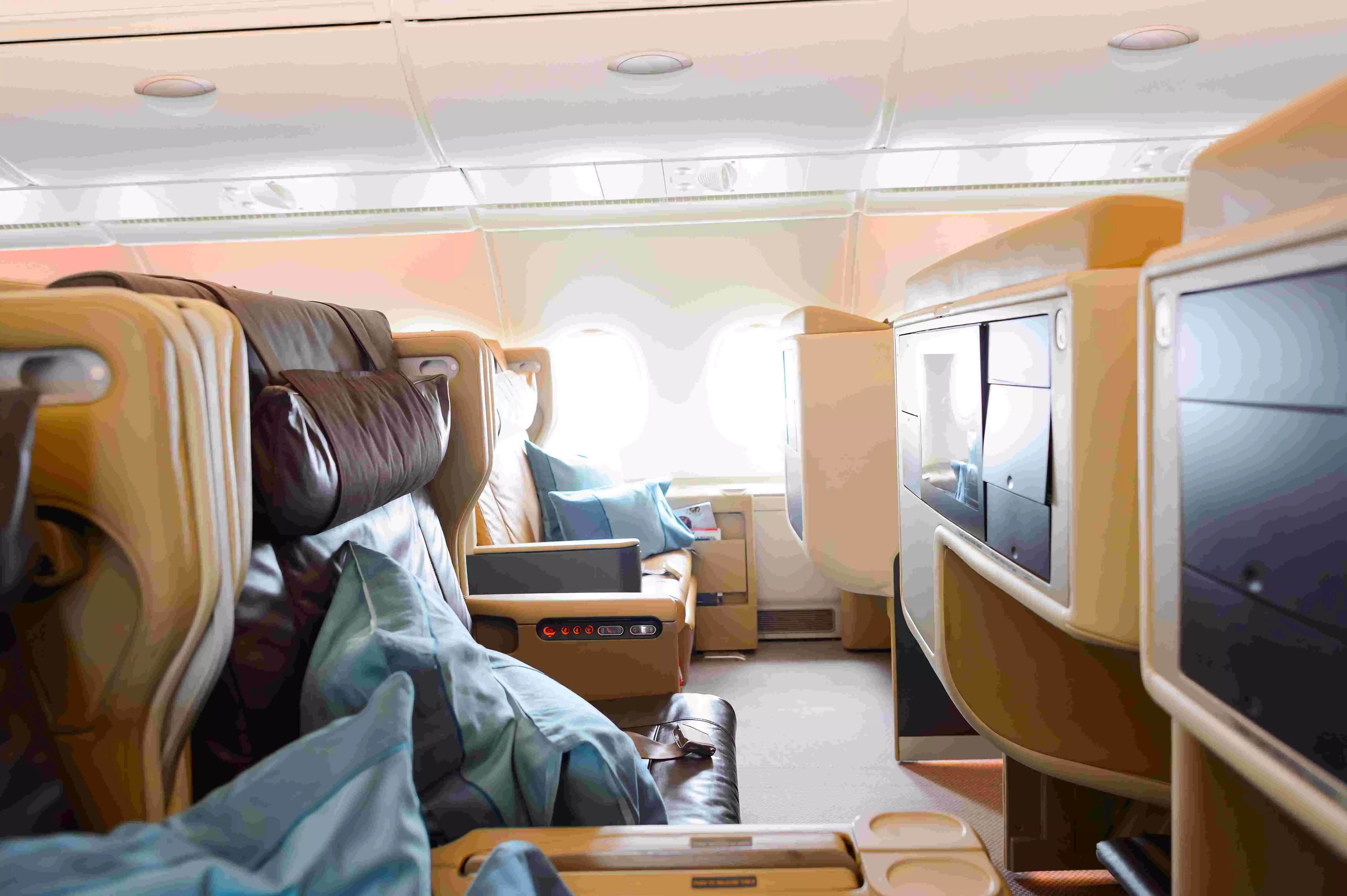 A view of the Singapore Airlines Airbus A380 A view of the Singapore Airlines Airbus A380