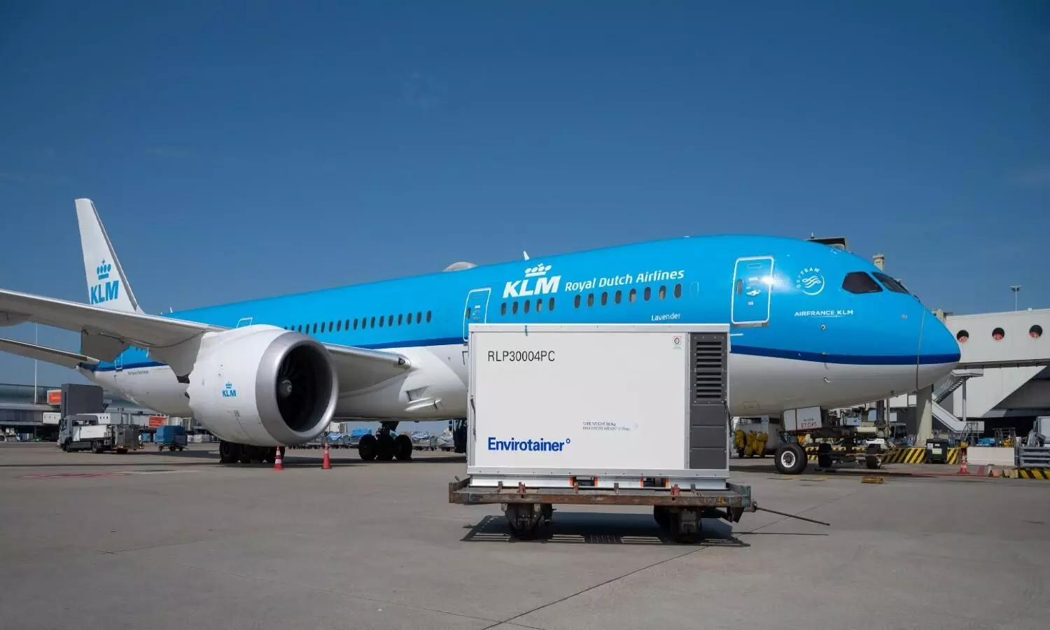 KLM Dreamliner and Releye at Amsterdam Airport Schiphol