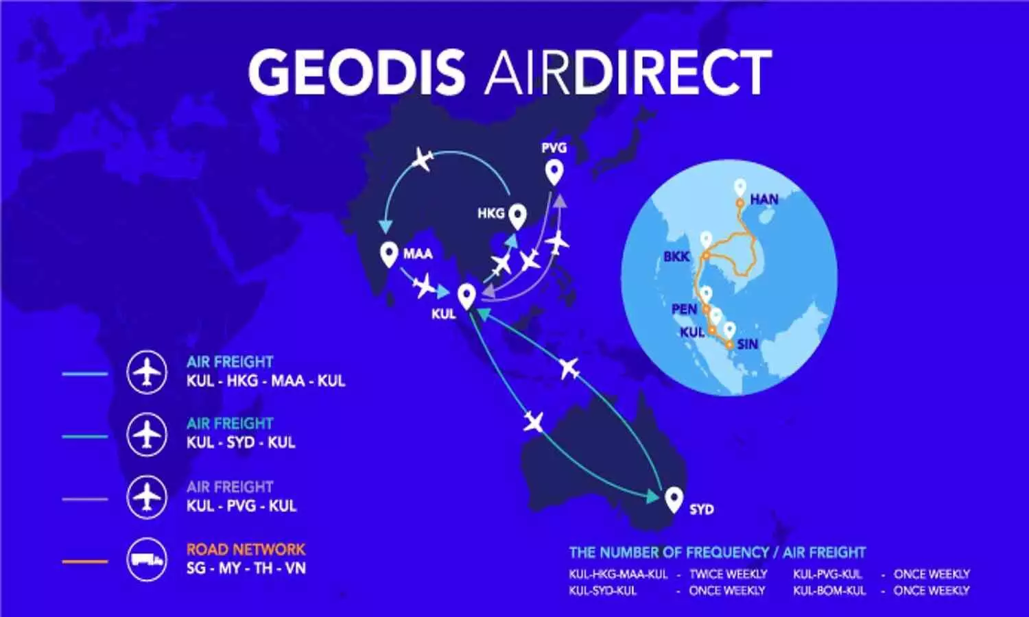 The new flights will enable consolidated shipments across Asia