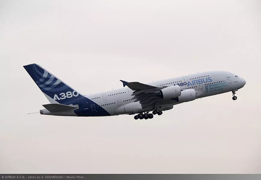 Airbus performs first A380 flight powered by 100% SAF Airbus performs first A380 flight powered by 100% SAF