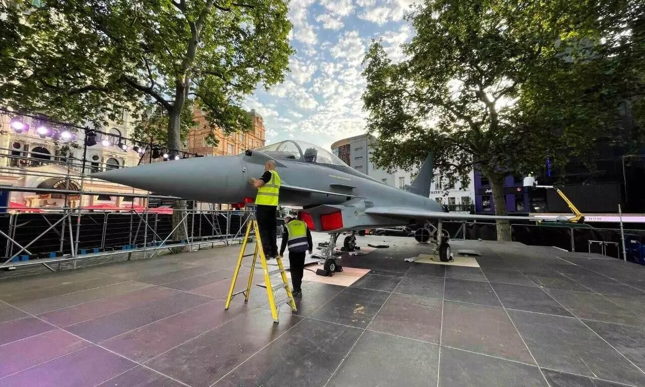 CEVA delivers Typhoon fighter replica for Top Gun London premiere