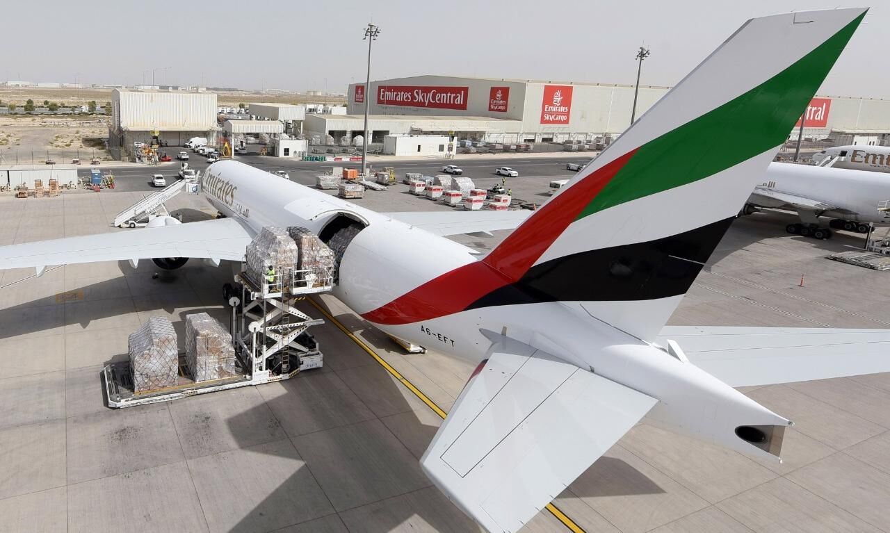 Emirates SkyCargo's new B777 freighter lands in Dubai with