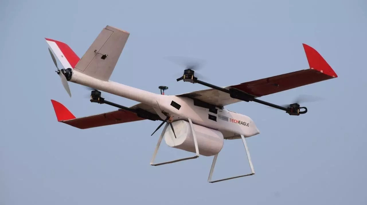 TechEagle drone delivers India Post mail in Kutch, Gujarat