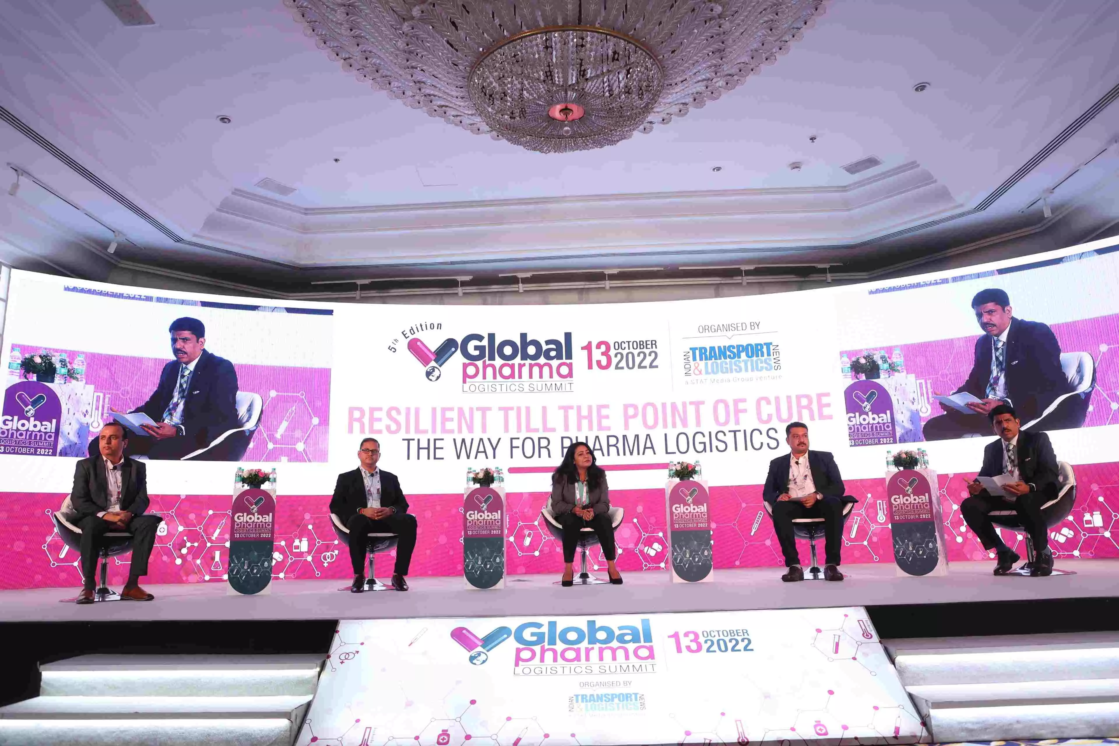 Gaurav Arora, Stelis Biopharma; Ugrasen Singh, Cipla; Ruby Abidi, cargo-partner; Chandan Shirbhayye, Aragen Life Sciences; Satish Lakkaraju, Wiz Freight (Moderator)