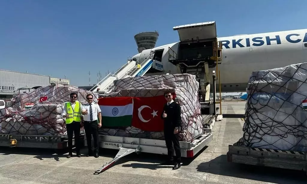 Turkish transports 400 tonnes aid from Hyd Turkish transports 400 tonnes aid from Hyd