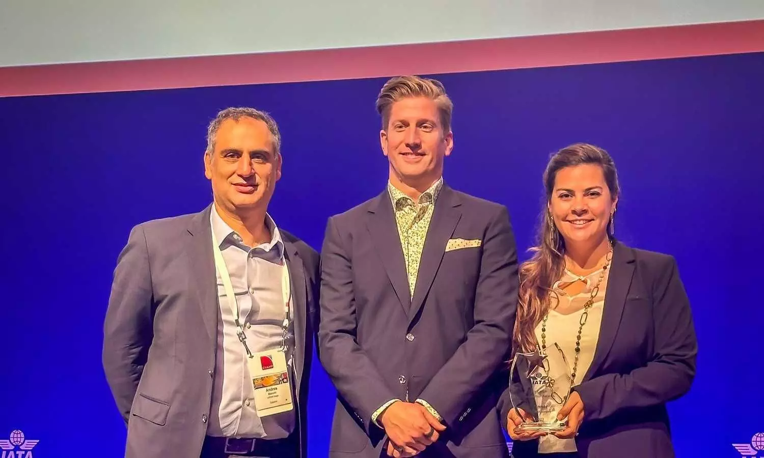 Andrés Bianchi, CEO, LATAM Cargo, Brendan Sullivan, Global Head of Cargo, IATA, Daniela Vial, Director of Product Development.