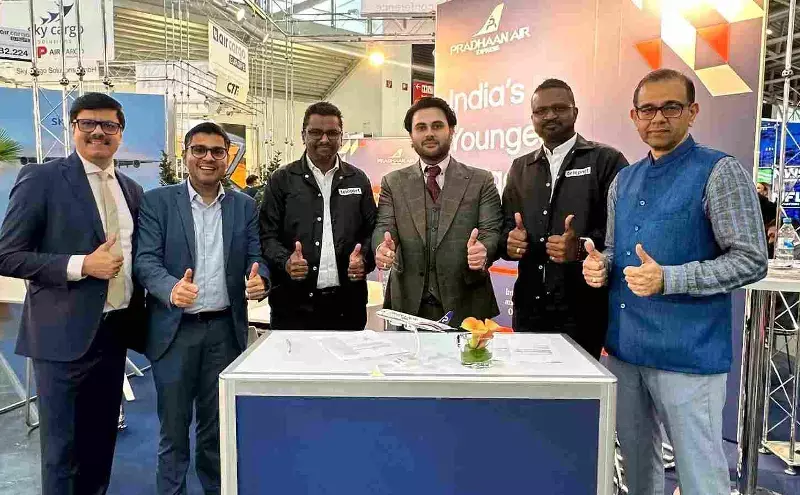 Leadership team of Teleport and Pradhaan Air Express at air cargo Europe, Munich Leadership team of Teleport and Pradhaan Air Express at air cargo Europe, Munich