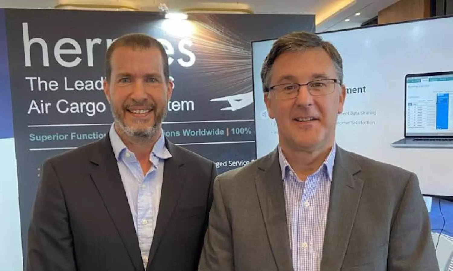 Yuval Baruch, CEO, HLT and Stuart Piper, Global Sales Director, HLT, unveiled the LMS at Air Cargo Handling & Logistics (ACHL)