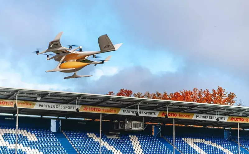 This Bundesliga club delivers fan merchandise by Wingcopter drone This Bundesliga club delivers fan merchandise by Wingcopter drone