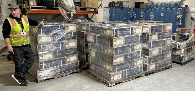 Boxes of wild Alaska salmon in the Cordova cargo station (Image source: Copper River Seafoods) Boxes of wild Alaska salmon in the Cordova cargo station (Image source: Copper River Seafoods)
