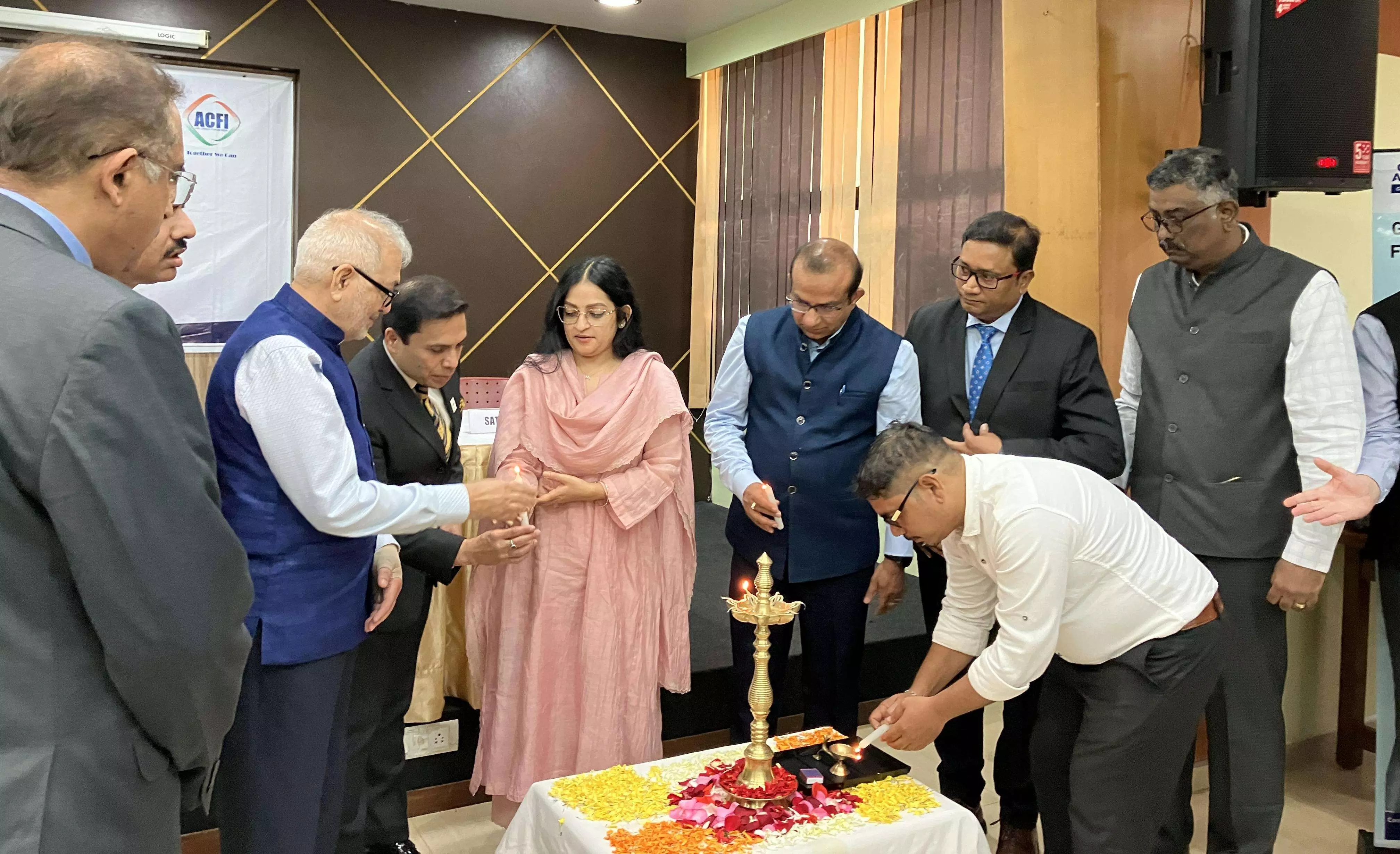 Lamp lighting ceremony to celebrate the launch of ACFI Goa Chapter Lamp lighting ceremony to celebrate the launch of ACFI Goa Chapter