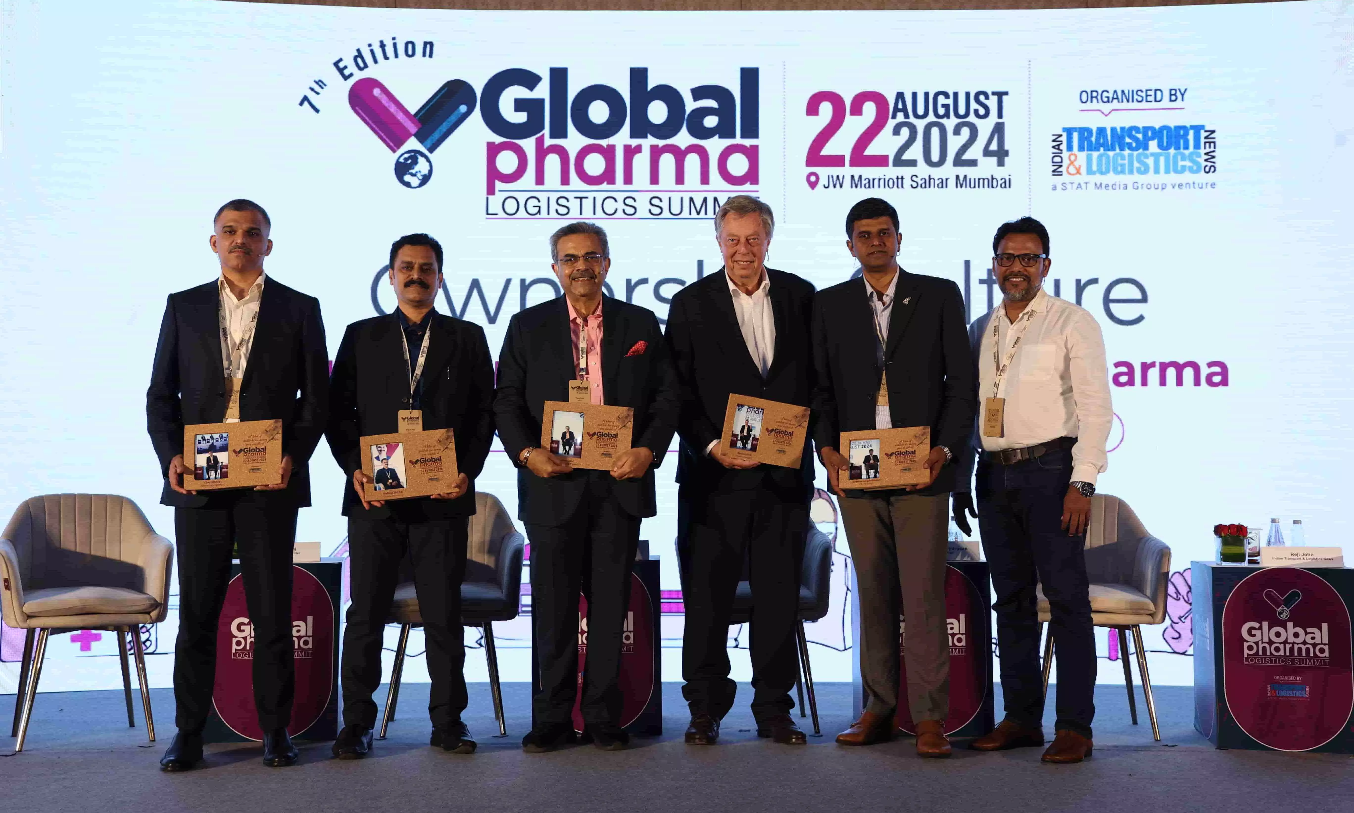 (L-R):Vijay Shetty, Senior Vice President - Global Distribution and Supply Chain, Alkem Laboratories; Kaifeel Shaikh, Vice President - EXIM, Global Logistics & Domestic Distribution, Indoco Remedies; Tushar Jani, Group Chairman, Cargo Service Center; Roland Weil, Vice President Sales - Cargo, Frankfurt Airport; Giridharan Srinivasan, Area General Manager, Etihad Cargo; Reji John, Editor, STAT Media Group. (L-R):Vijay Shetty, Senior Vice President - Global Distribution and Supply Chain, Alkem Laboratories; Kaifeel Shaikh, Vice President - EXIM, Global Logistics & Domestic Distribution, Indoco Remedies; Tushar Jani, Group Chairman, Cargo Service Center; Roland Weil, Vice President Sales - Cargo, Frankfurt Airport; Giridharan Srinivasan, Area General Manager, Etihad Cargo; Reji John, Editor, STAT Media Group.