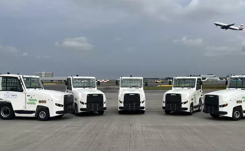 WFS introduces electric cargo towing vehicles at Schiphol Airport WFS introduces electric cargo towing vehicles at Schiphol Airport