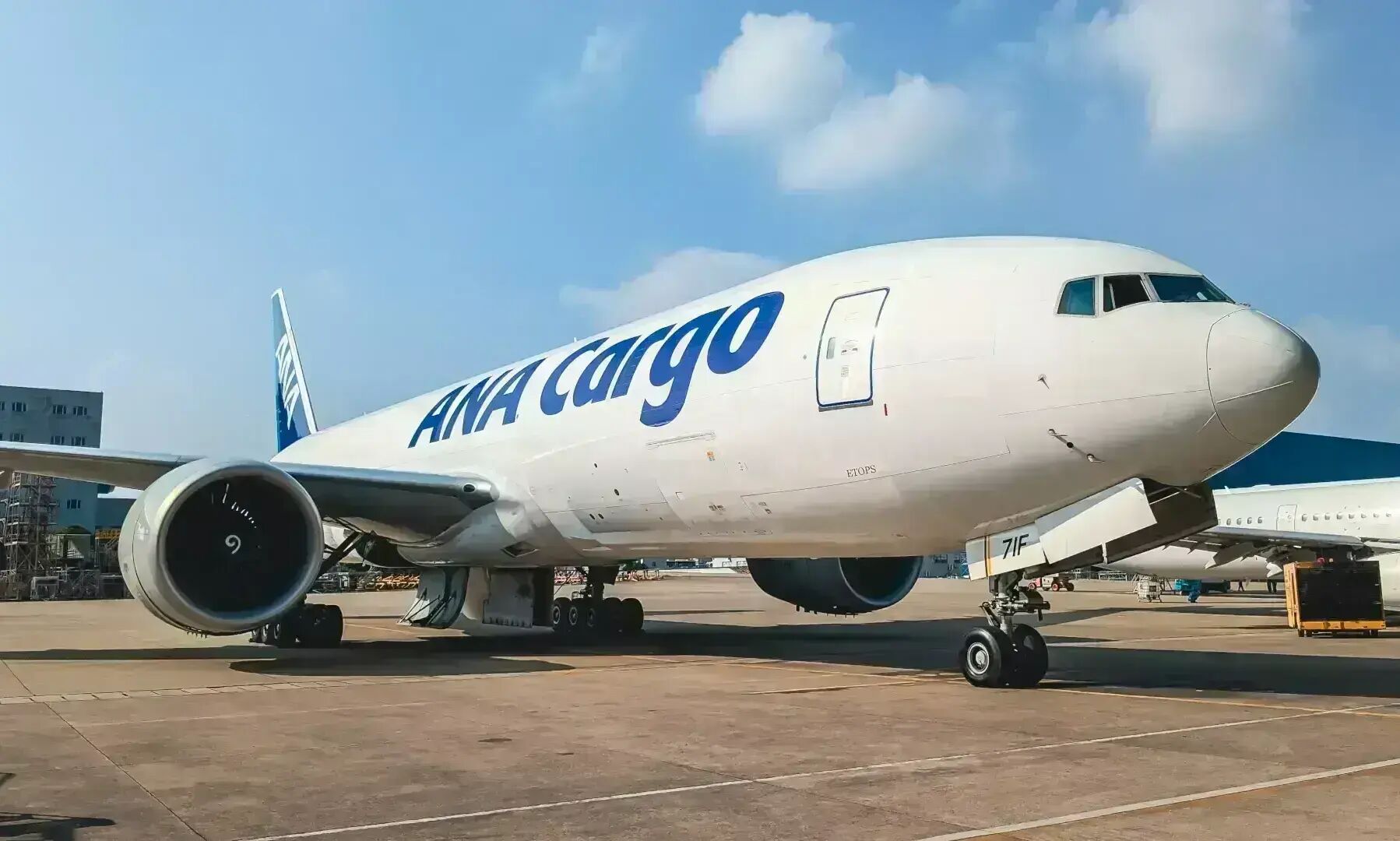 ANA's first B777F takes off with AeroSHARK technology