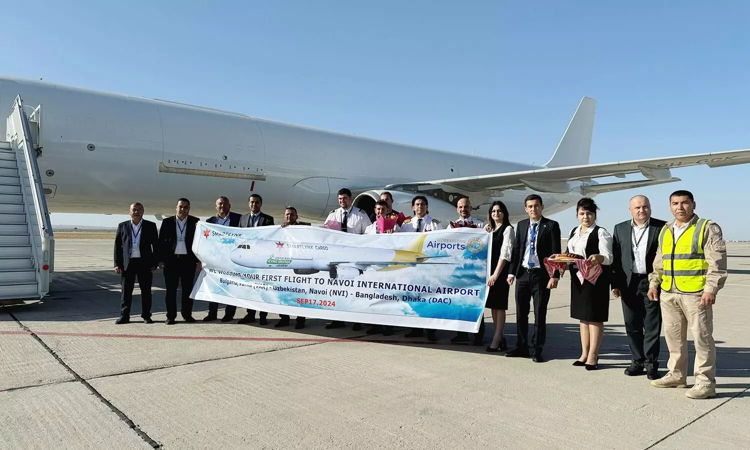 SmartLynx Airlines Cargo makes first technical stop at Navoi Airport SmartLynx Airlines Cargo makes first technical stop at Navoi Airport