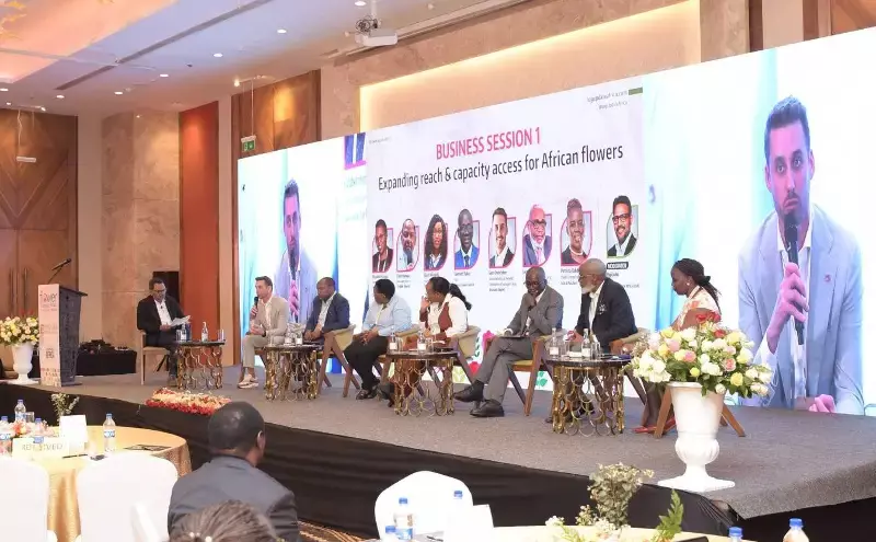 (L-R) Reji John of STAT Media Group; Sam Quintelier of Brussels Airport; Eliud Njenga of Credible Blooms; Elizabeth Kimani of Sian Sololo Agriculture; Claris Wanjohi of Wafex; Clement Tulezi of Kenya Flower Council; Jacob Bwana of Kenya Airports Authority and Patricia Odida of Astral Aviation. (L-R) Reji John of STAT Media Group; Sam Quintelier of Brussels Airport; Eliud Njenga of Credible Blooms; Elizabeth Kimani of Sian Sololo Agriculture; Claris Wanjohi of Wafex; Clement Tulezi of Kenya Flower Council; Jacob Bwana of Kenya Airports Authority and Patricia Odida of Astral Aviation.