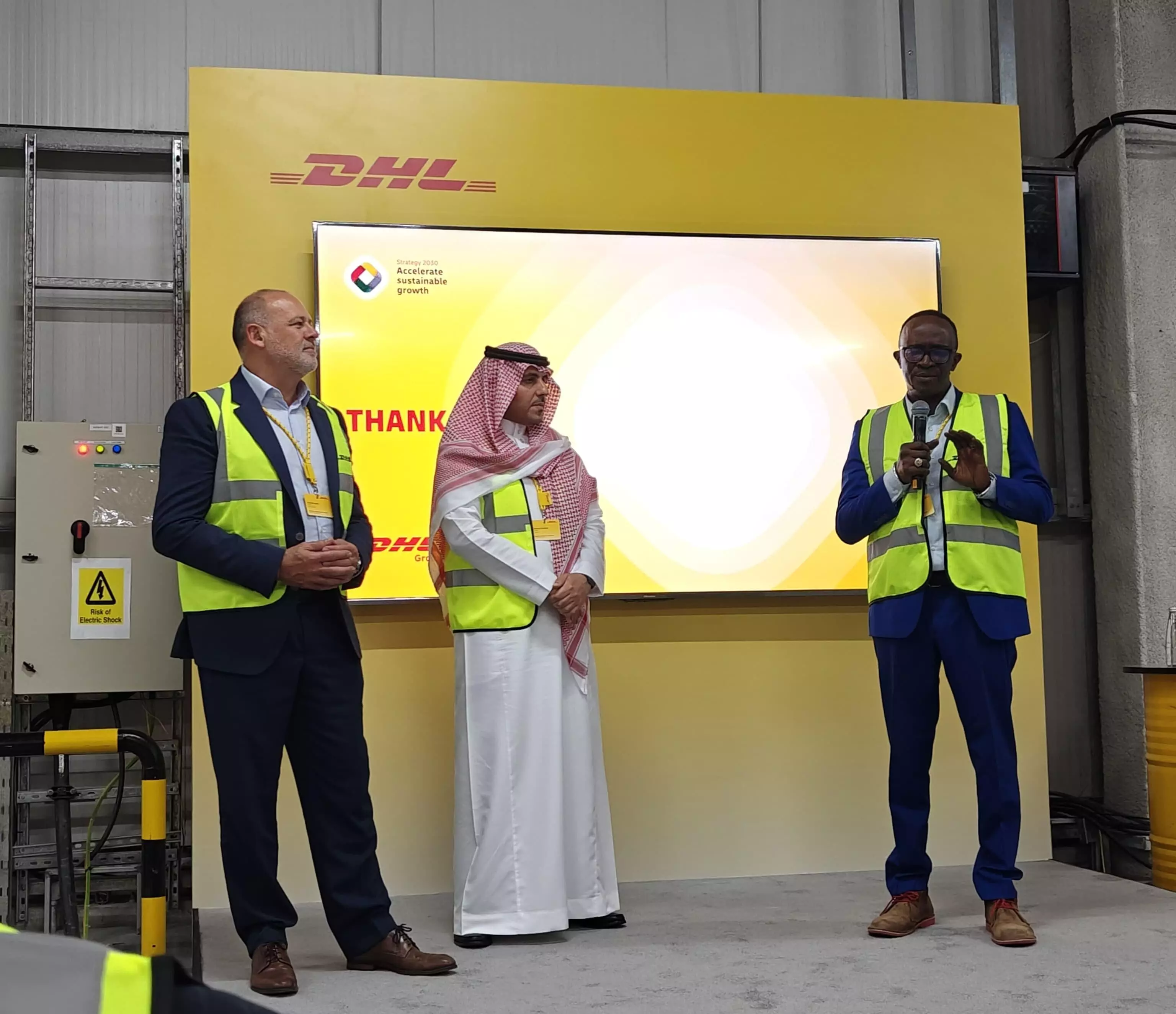 From L to R: Hendrik Venter, CEO EMEA of DHL Supply Chain, AbdulAziz Busbate, CEO MENA of DHL Express and Amadou Diallo, CEO MEA of DHL Global Forwarding From L to R: Hendrik Venter, CEO EMEA of DHL Supply Chain, AbdulAziz Busbate, CEO MENA of DHL Express and Amadou Diallo, CEO MEA of DHL Global Forwarding