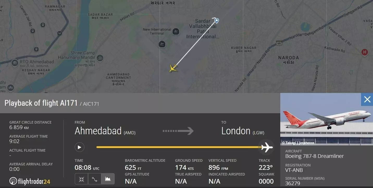 Air India crash causes first B787 full hull loss; descends