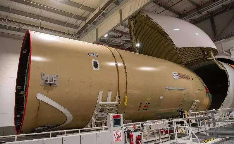 Airbus A350F prototype fuselage sections arrive at Toulouse FAL Airbus A350F prototype fuselage sections arrive at Toulouse FAL