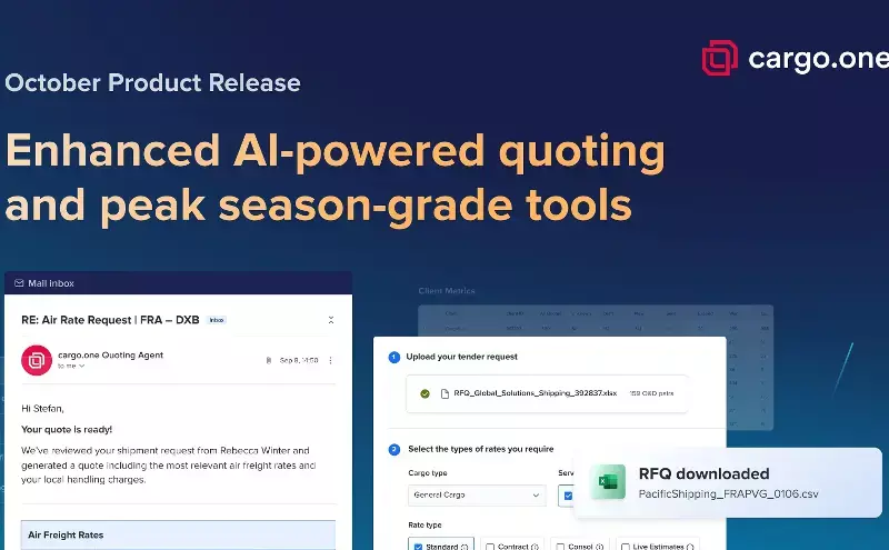 cargo.one launches AI-powered tools to boost forwarder productivity cargo.one launches AI-powered tools to boost forwarder productivity