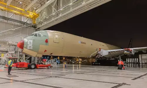 First A350F airframe moves out of final assembly line