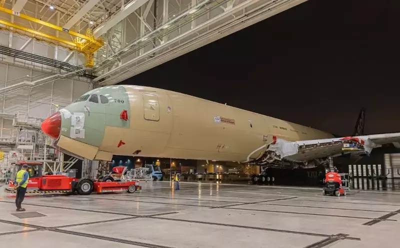 First A350F airframe moves out of final assembly line