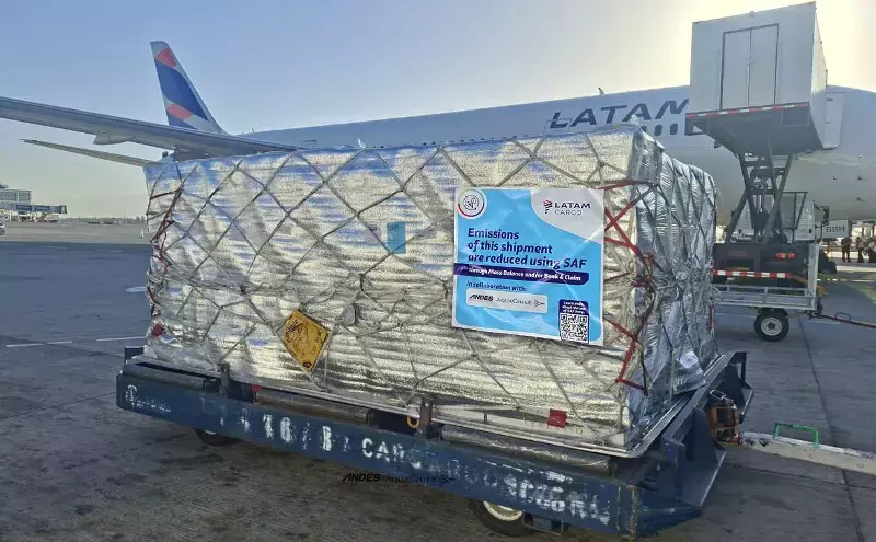 LATAM Cargo, Andes cuts CO₂ in salmon shipment to US