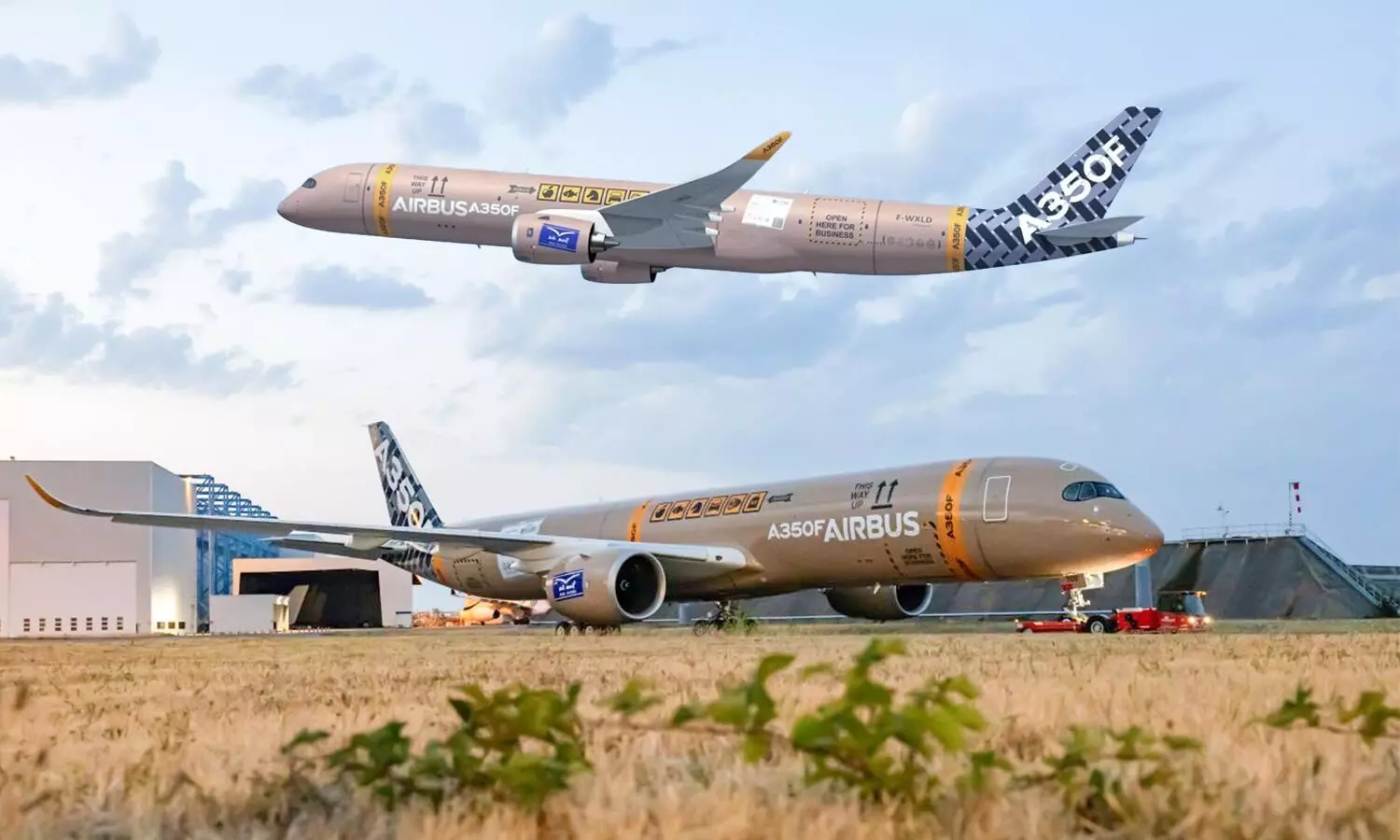 Airbus unveils first A350F test aircraft in ‘Flying Parcel’ livery Airbus unveils first A350F test aircraft in ‘Flying Parcel’ livery