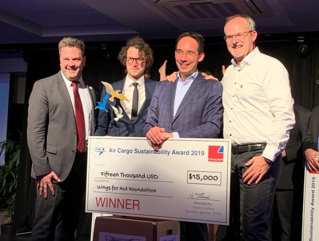 Winner Wings for Aid Foundation came up with a self-landing cardboard delivery box to bridge the last mile to people in need as a result of humanitarian crises. Air Cargo