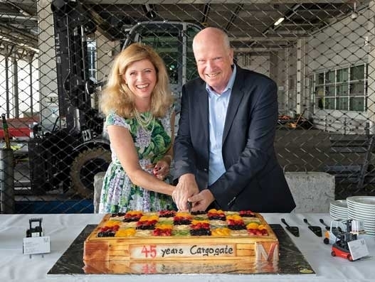 Claudia Weidenbusch, managing director of Cargogate and Thomas Weyer, CFO and director of infrastructure at Munich Airport at Cargogate's 45th anniversary celebrations. Air Cargo