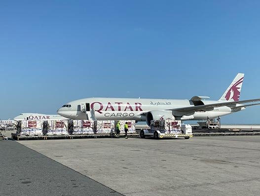 2,500,000 face masks and 500,000 bottles of hand sanitizer have been donated by Qatar Airways Air Cargo