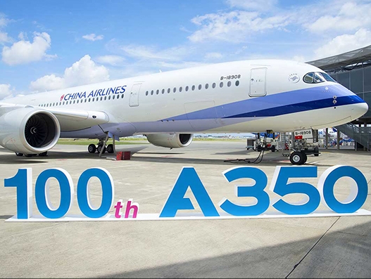 100th Airbus A350 XWB aircraft delivered to China Airlines