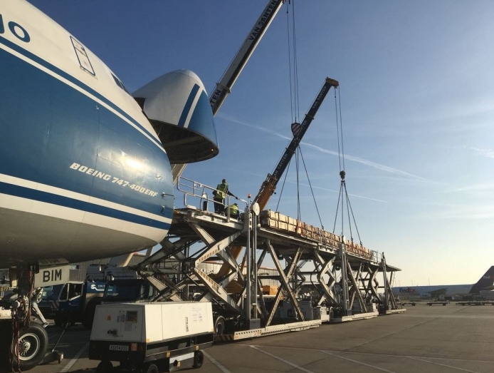AirBridgeCargo in pipes delivery to Zhengzhou, China AirBridgeCargo in pipes delivery to Zhengzhou, China