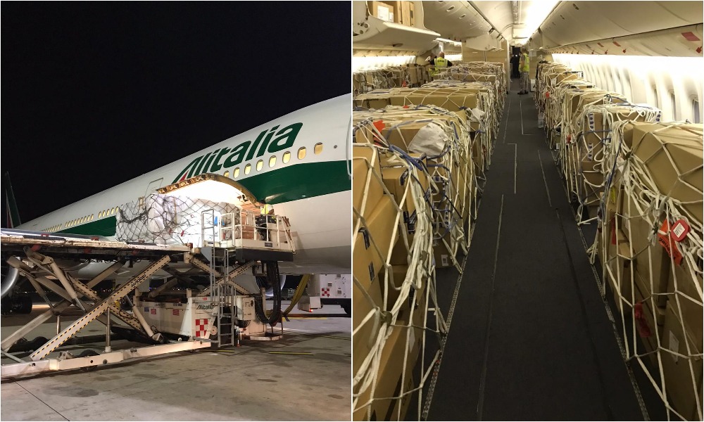 Alitalia Cargo uplifts record 54 tonne load from Delhi to Rome