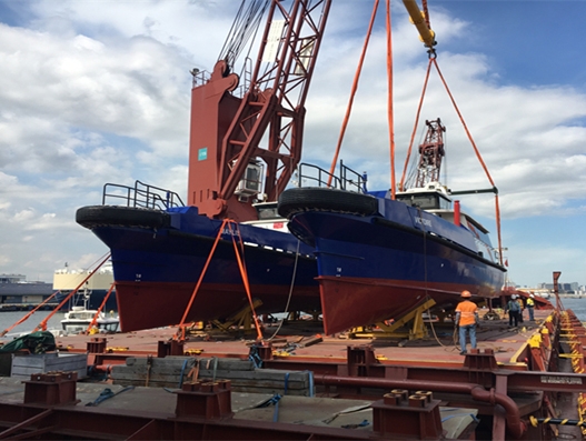 Bolloré Logistics Singapore handles loadout of 6 crew boats Bolloré Logistics Singapore handles loadout of 6 crew boats