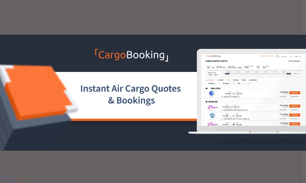 CargoBooking provides booking with API integration and instant air cargo quote