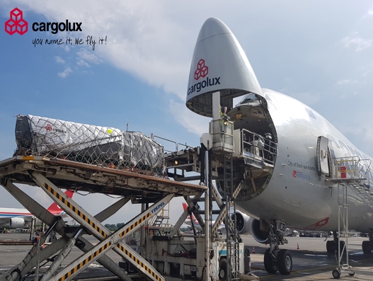 Solar-powered boat carried onboard Cargolux