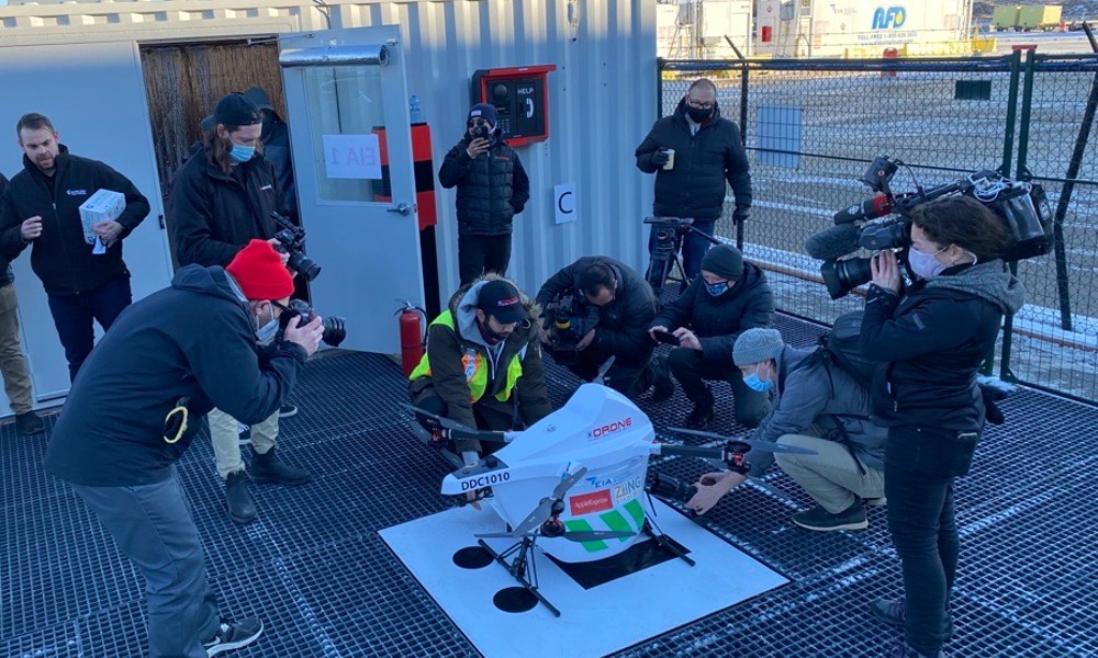 Sparrow drone takes off from Edmonton Airport,  Canada