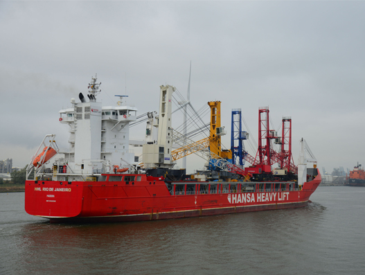 HANSA HEAVY LIFT delivers five large cranes to Bulgaria and Egypt