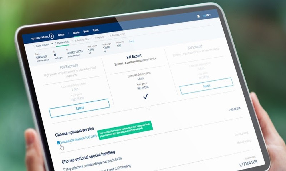 Kuehne+Nagel adds new sustainable fuel option for all shipments Kuehne+Nagel adds new sustainable fuel option for all shipments
