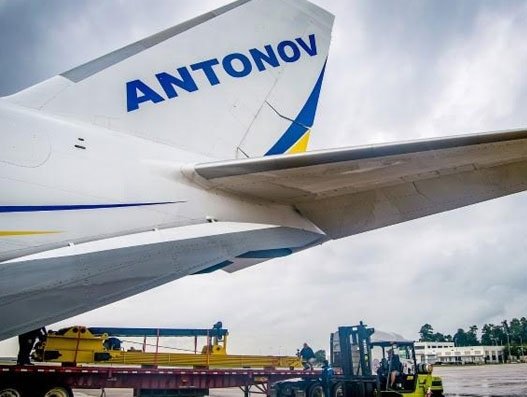Antonov Airlines flies oil well safety equipment for Crane Worldwide Antonov Airlines flies oil well safety equipment for Crane Worldwide