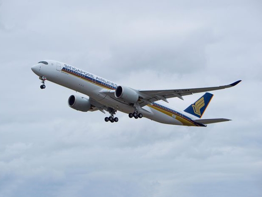 Singapore Airlines’ A350 inaugural flight from Manchester lands at Bush Airport Singapore Airlines’ A350 inaugural flight from Manchester lands at Bush Airport