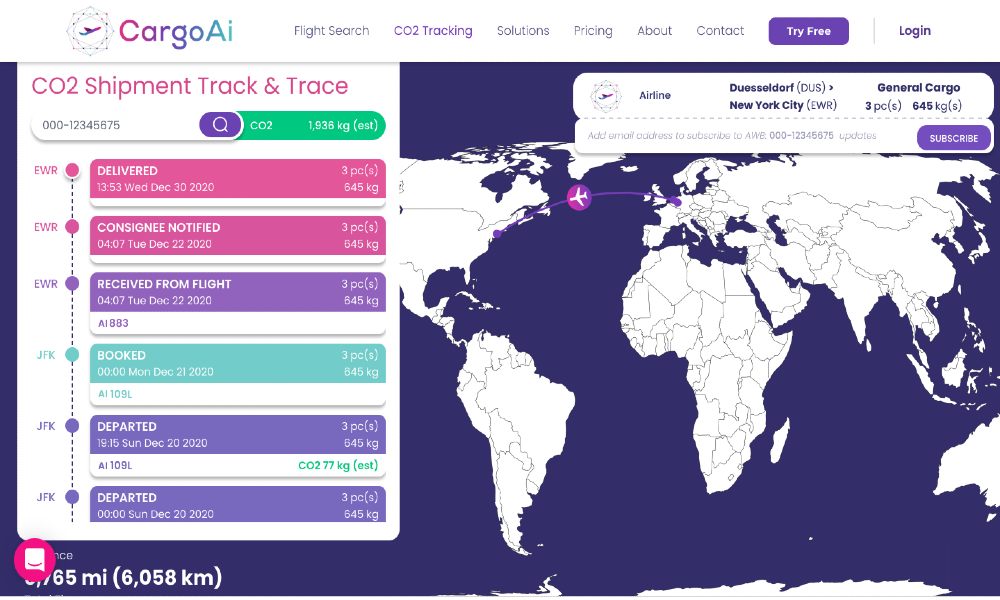 CargoAi adds CO2 emission calculation features; drives sustainability